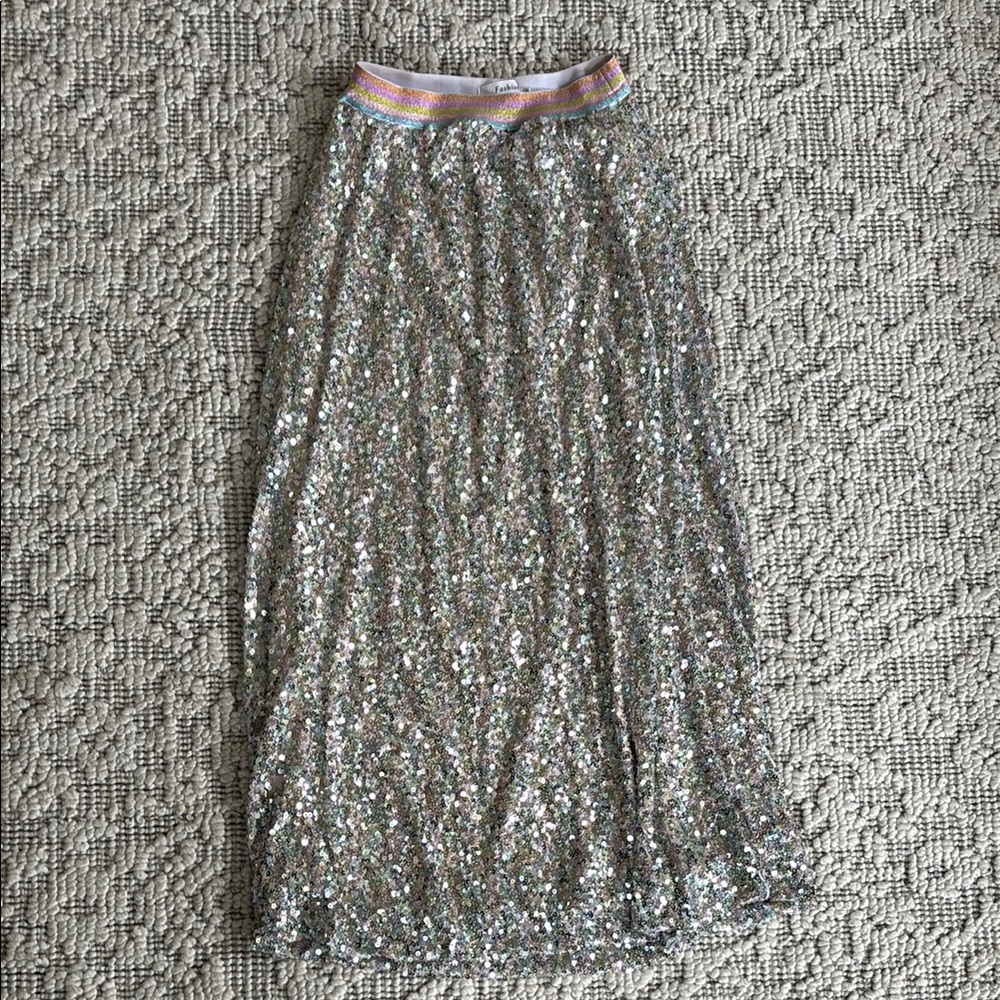 Silver Sequin Skirt
